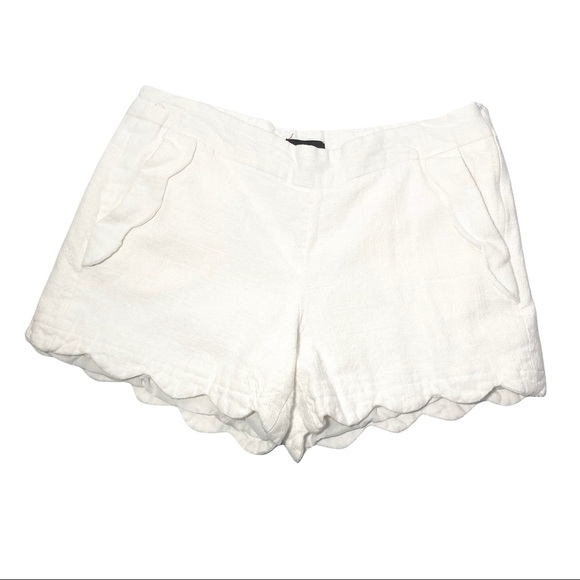 3/$10 Cynthia Rowley Shorts 4 Scalloped Hem Linen-Cotton Lined - Picture 3 of 11